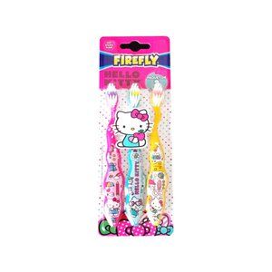 Firefly Hello Kitty Manual Toothbrushes Soft Bristles 1 pack with 3 brushes